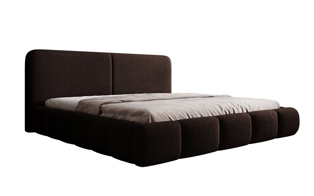 Designer Polsterbett Lolita in Bouclé mit Stauraum