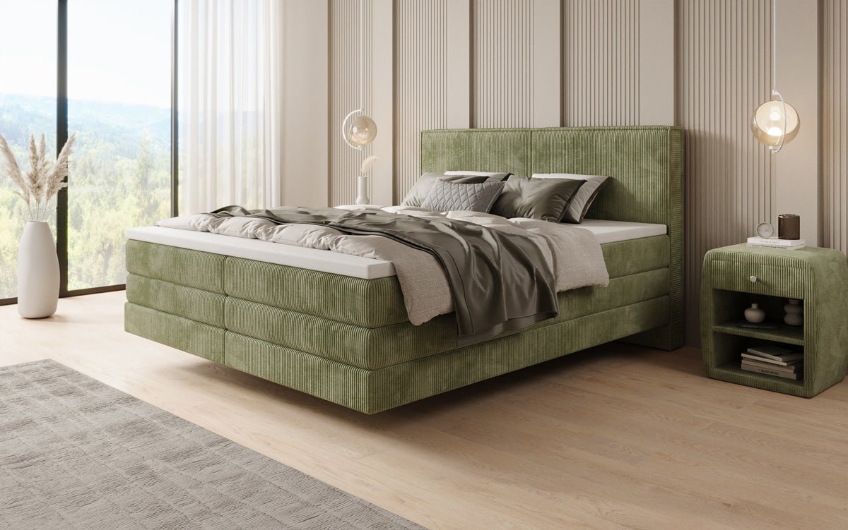 Boxspringbett Elara mit Schwebeoptik in Cord