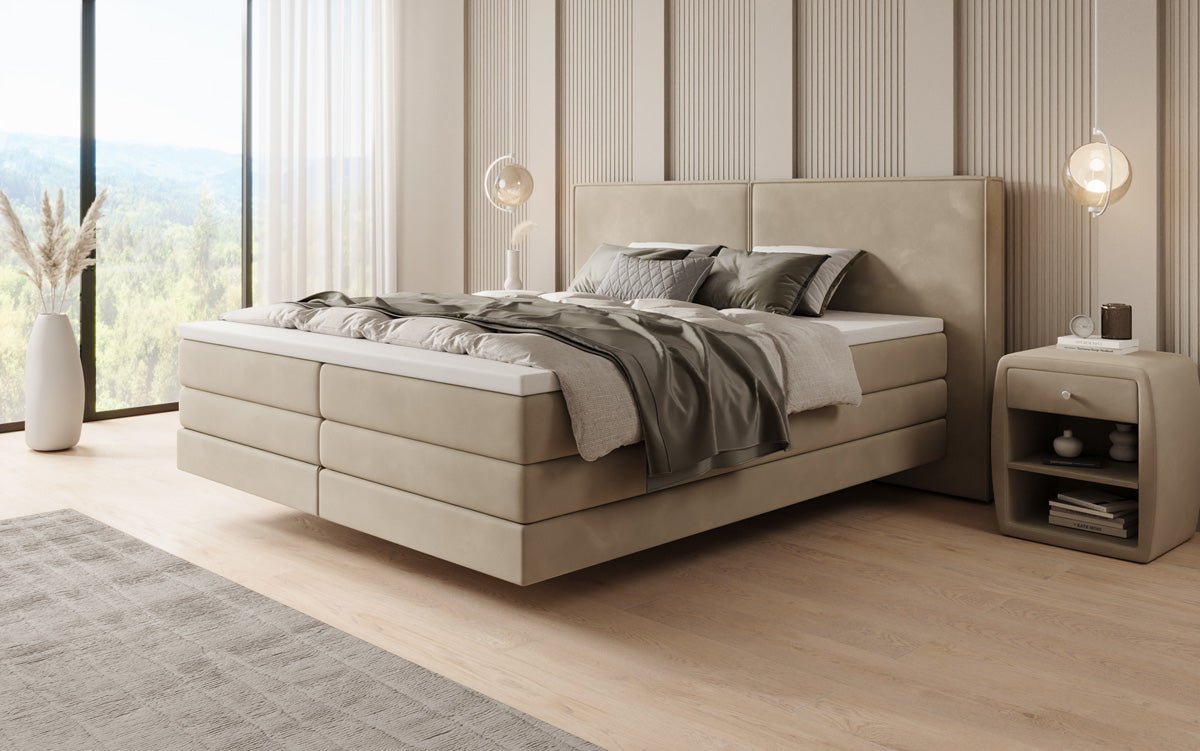 Boxspringbett Ophelia mit Schwebeoptik in Samt