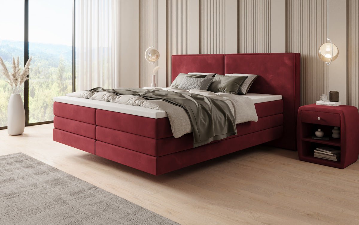 Boxspringbett Ophelia mit Schwebeoptik in Samt