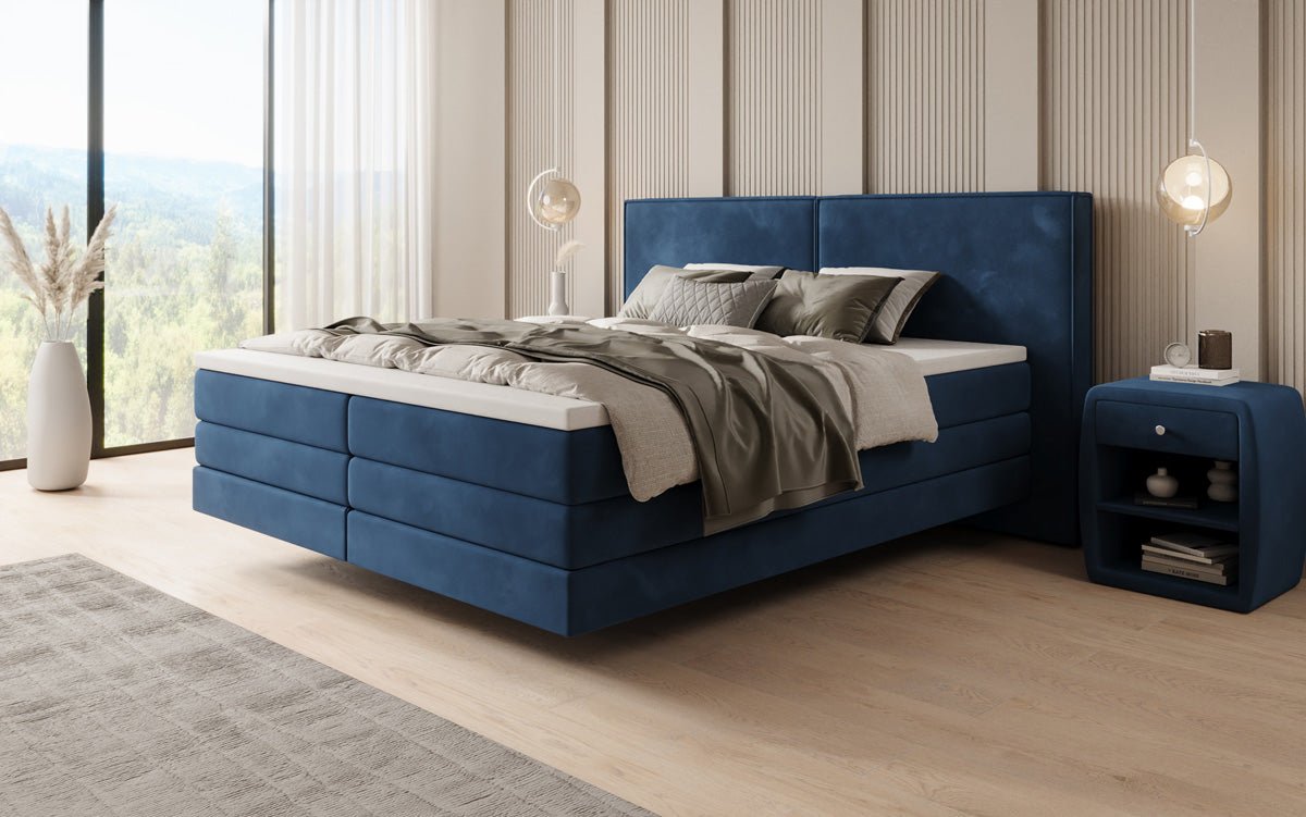 Boxspringbett Ophelia mit Schwebeoptik in Samt