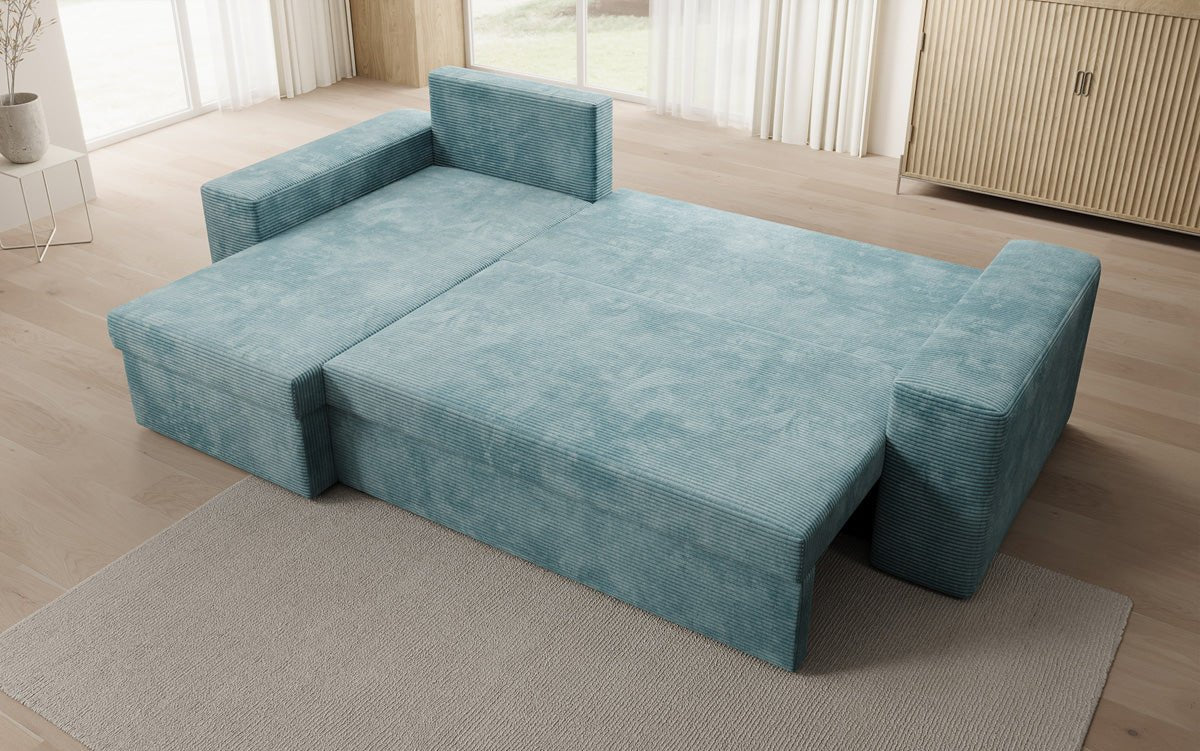 Designer Sofa Denver Cord mit Schlaf- und Klappfunktion