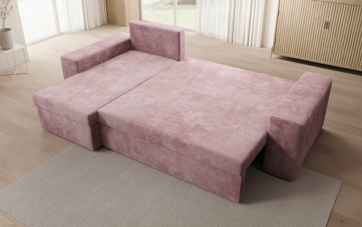 Designer Sofa Denver Cord mit Schlaf- und Klappfunktion
