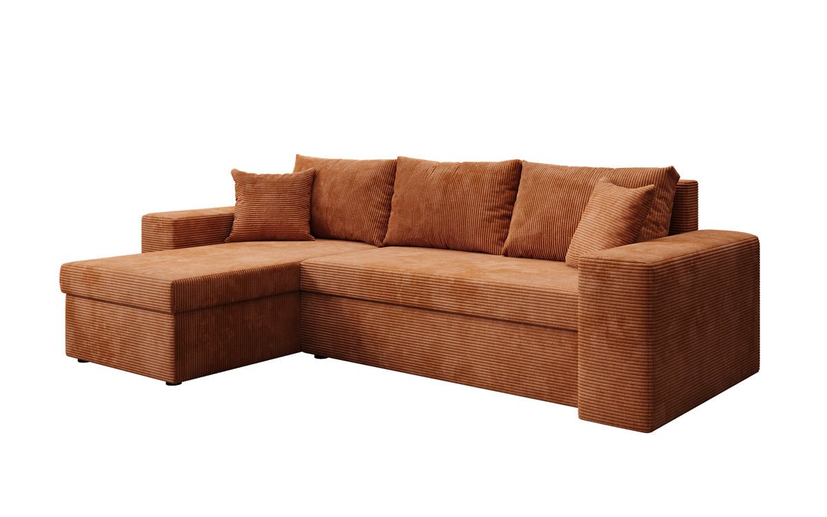 Designer Sofa Denver Cord mit Schlaf- und Klappfunktion