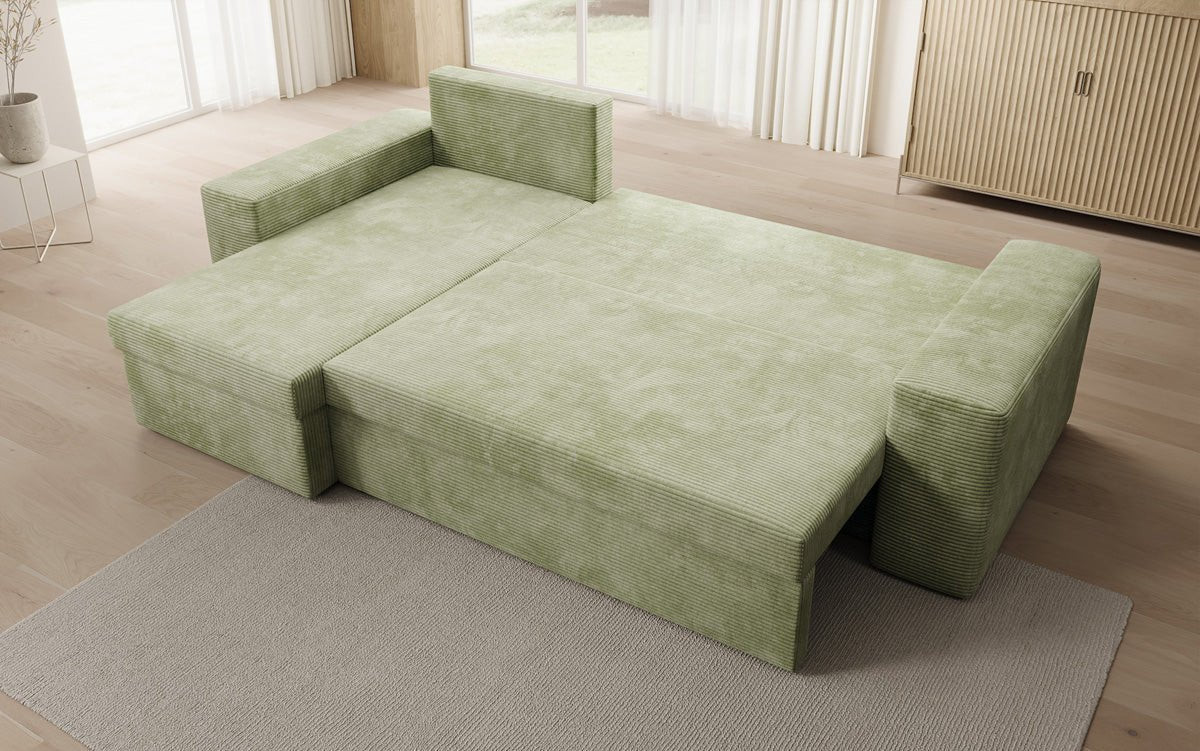 Designer Sofa Denver Cord mit Schlaf- und Klappfunktion