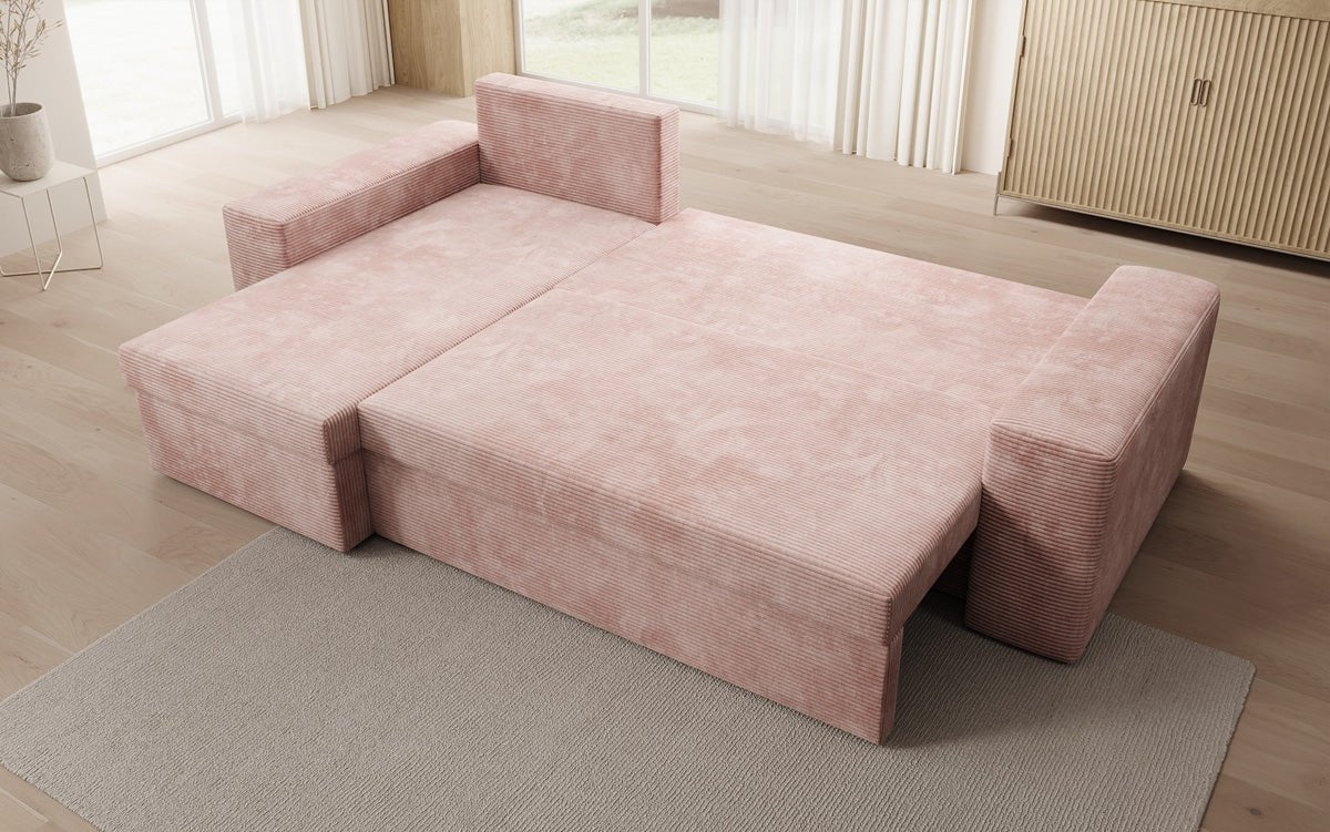 Designer Sofa Denver Cord mit Schlaf- und Klappfunktion