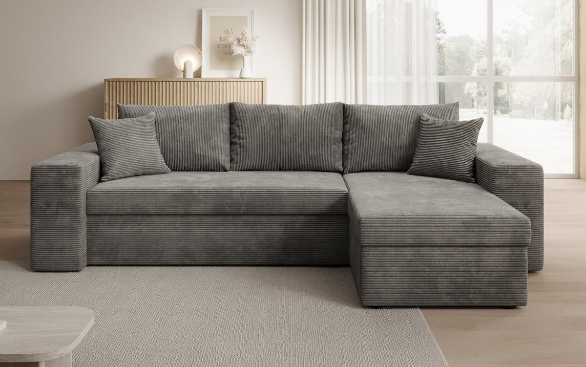 Designer Sofa Denver Cord mit Schlaf- und Klappfunktion