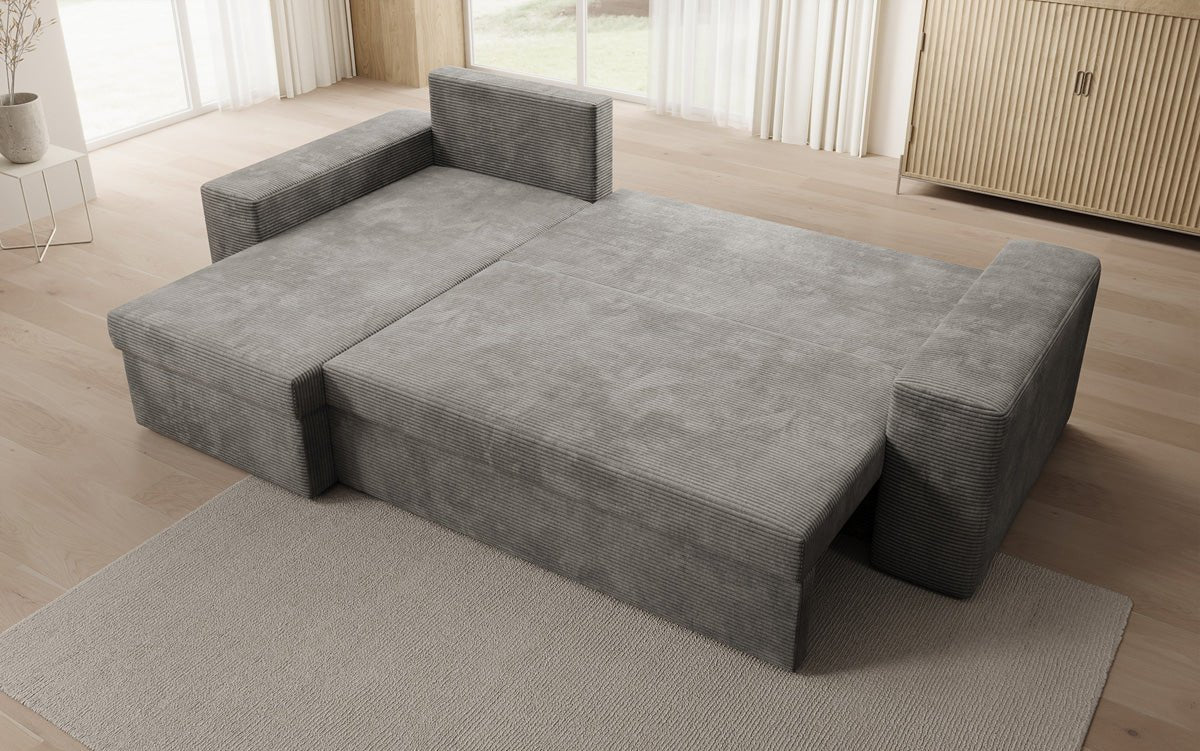 Designer Sofa Denver Cord mit Schlaf- und Klappfunktion