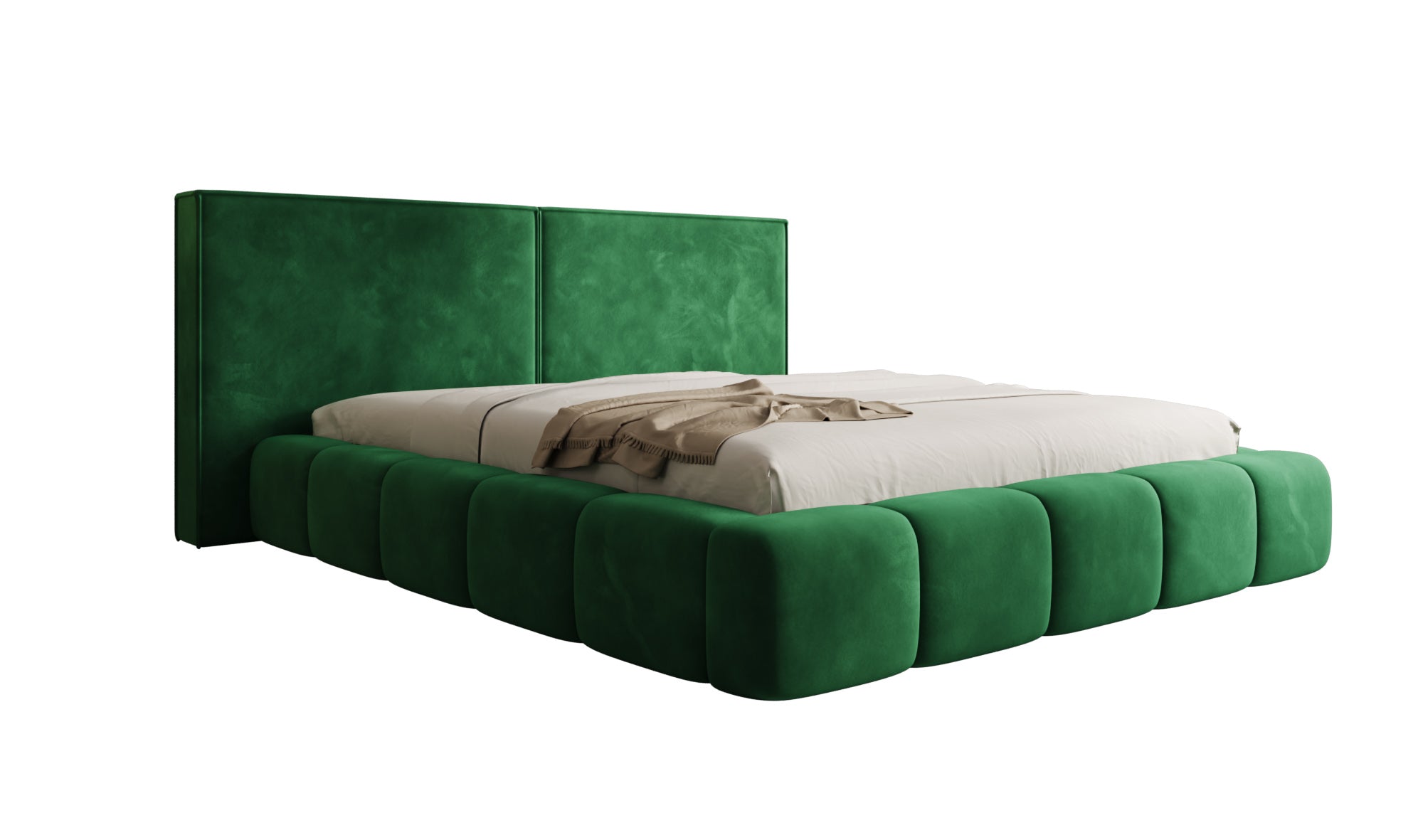 Designer Polsterbett Elise in Samt mit Stauraum