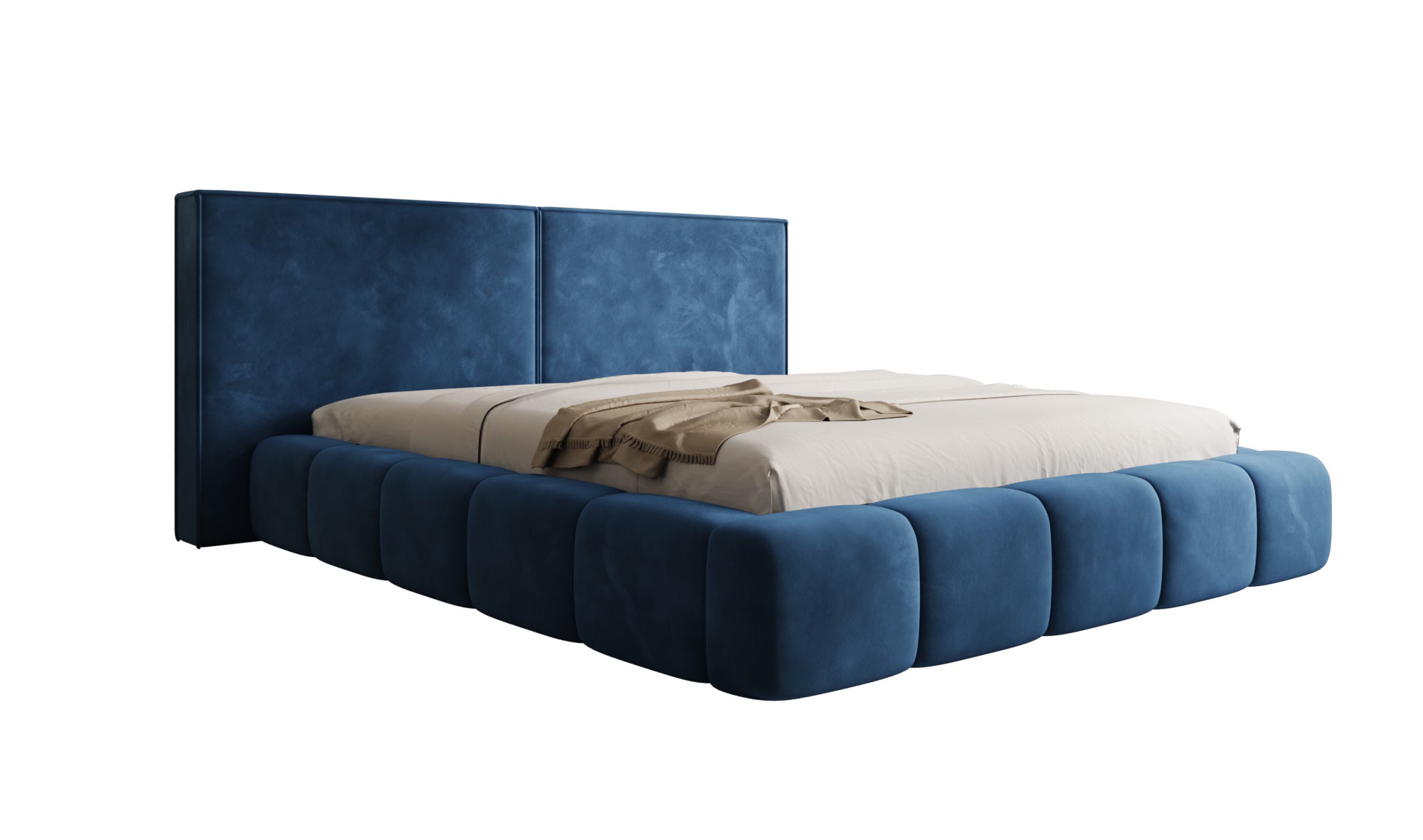 Designer Polsterbett Elise in Samt mit Stauraum