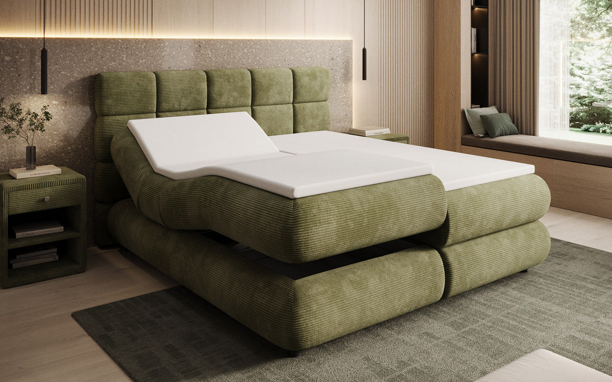 Boxspringbett Relana - elektrisch verstellbar in Cord