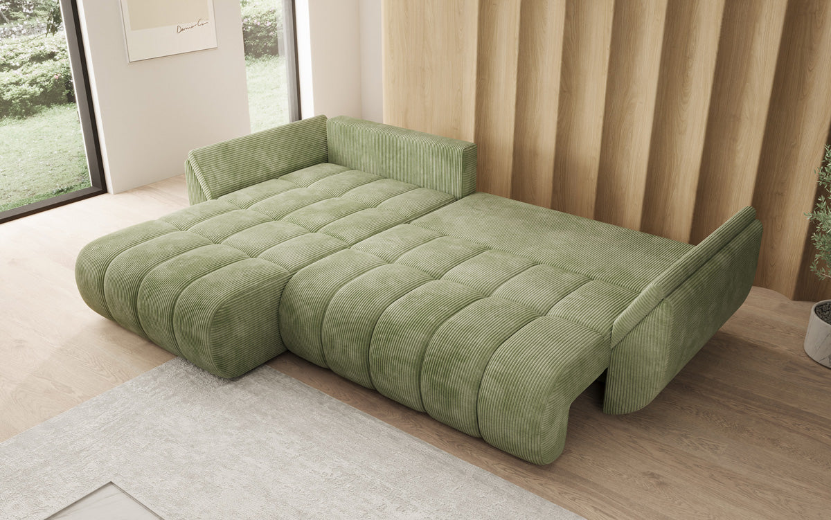 Designer Sofa Lenoa L mit Schlaffunktion und Stauraum in Cord