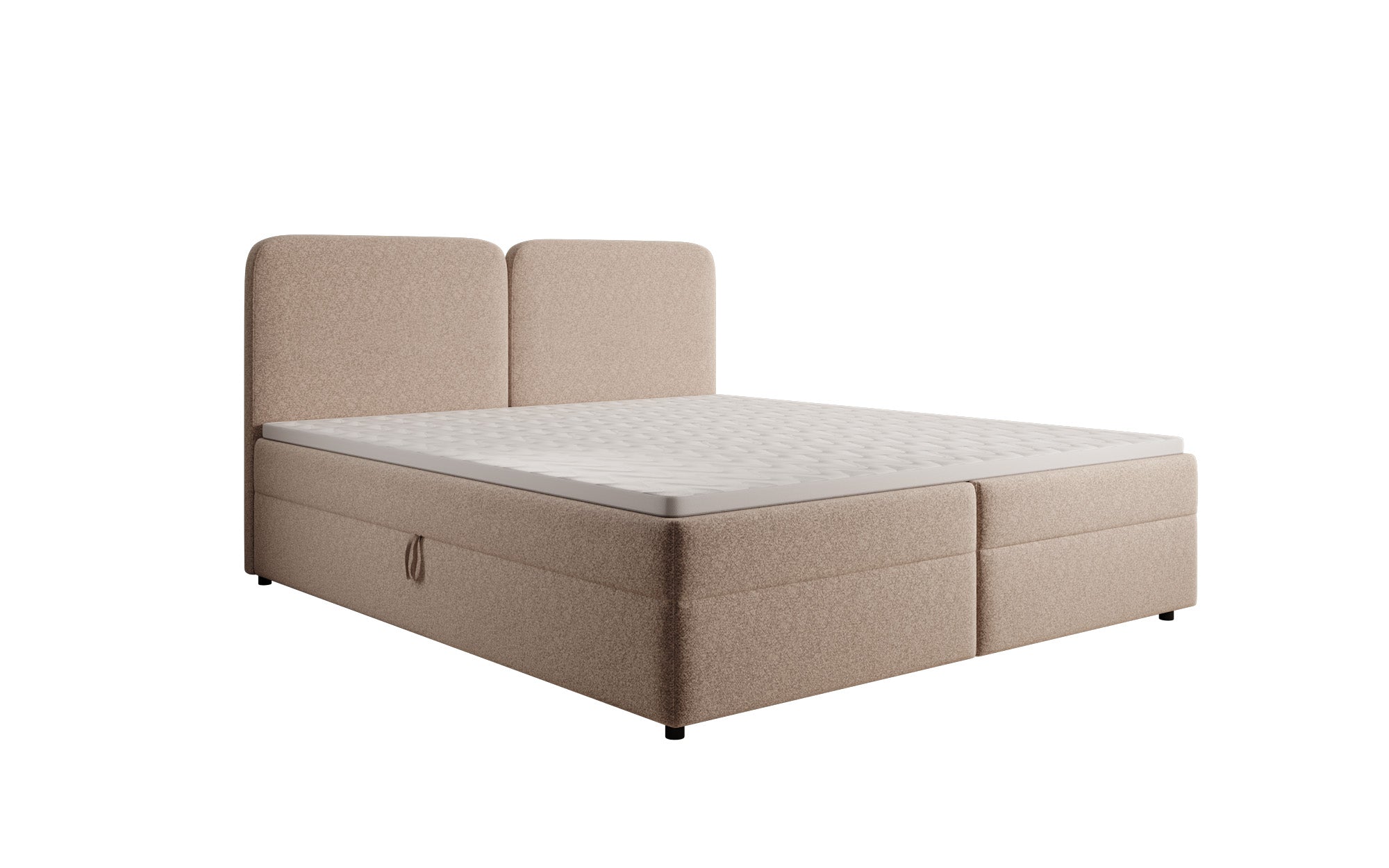 Boxspringbett Mira in Strukturstoff mit Stauraum