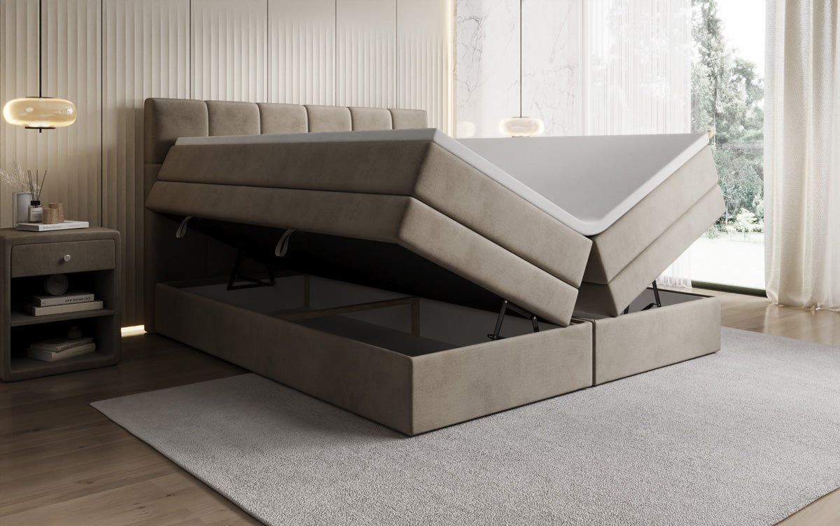 Boxspringbett Windsor mit Stauraum in Samt