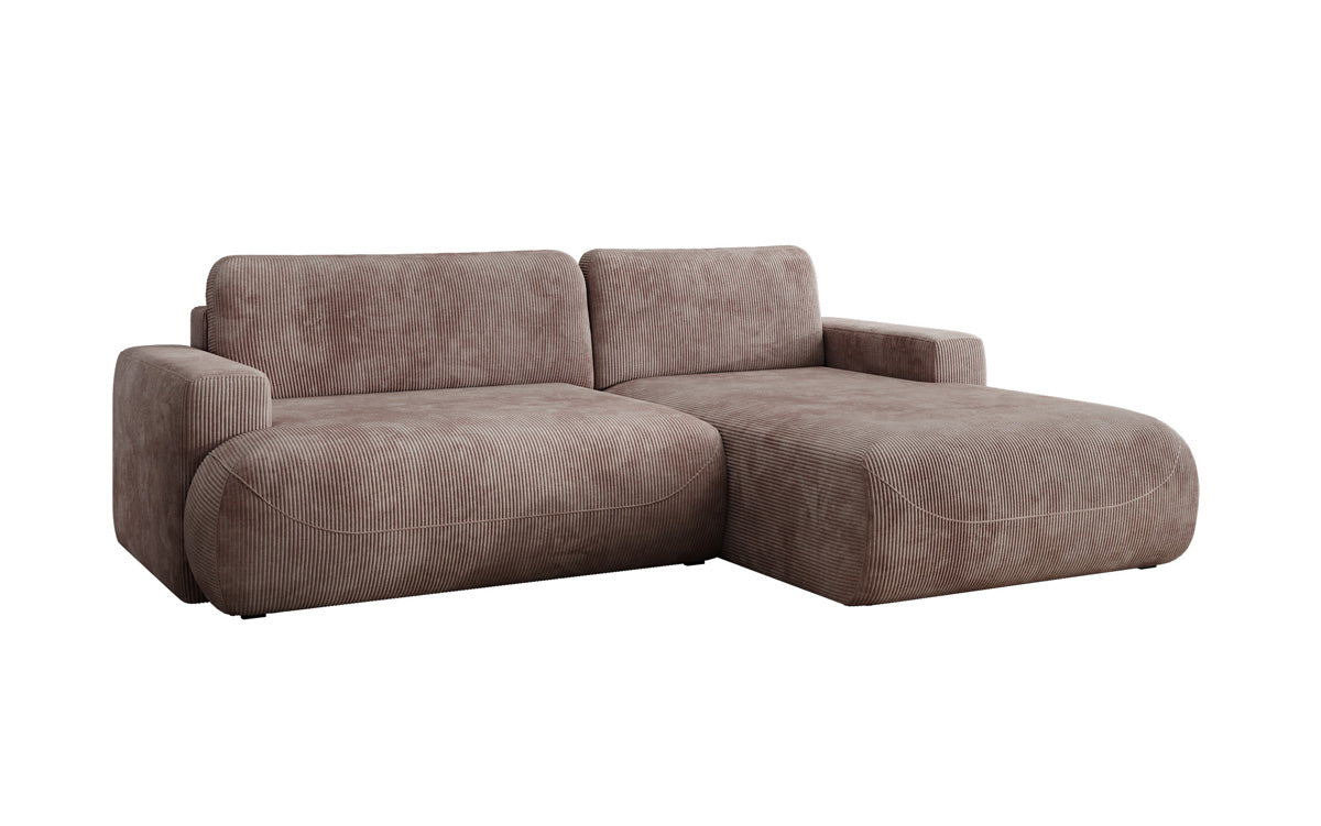Designer Ecksofa Enzo mit Schlaf- und Klappfunktion in Cord