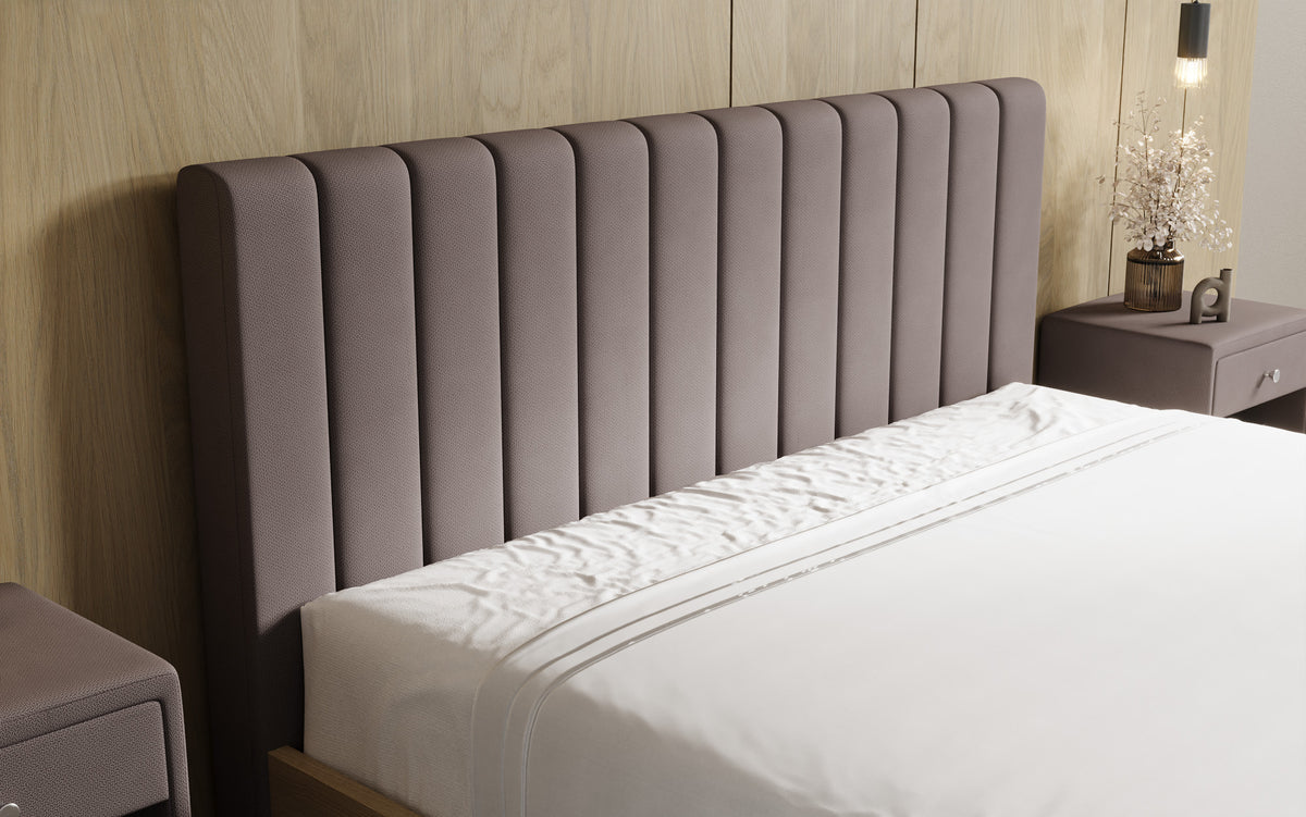 Designer Polsterbett Fiore Linea in Stoff mit Stauraum