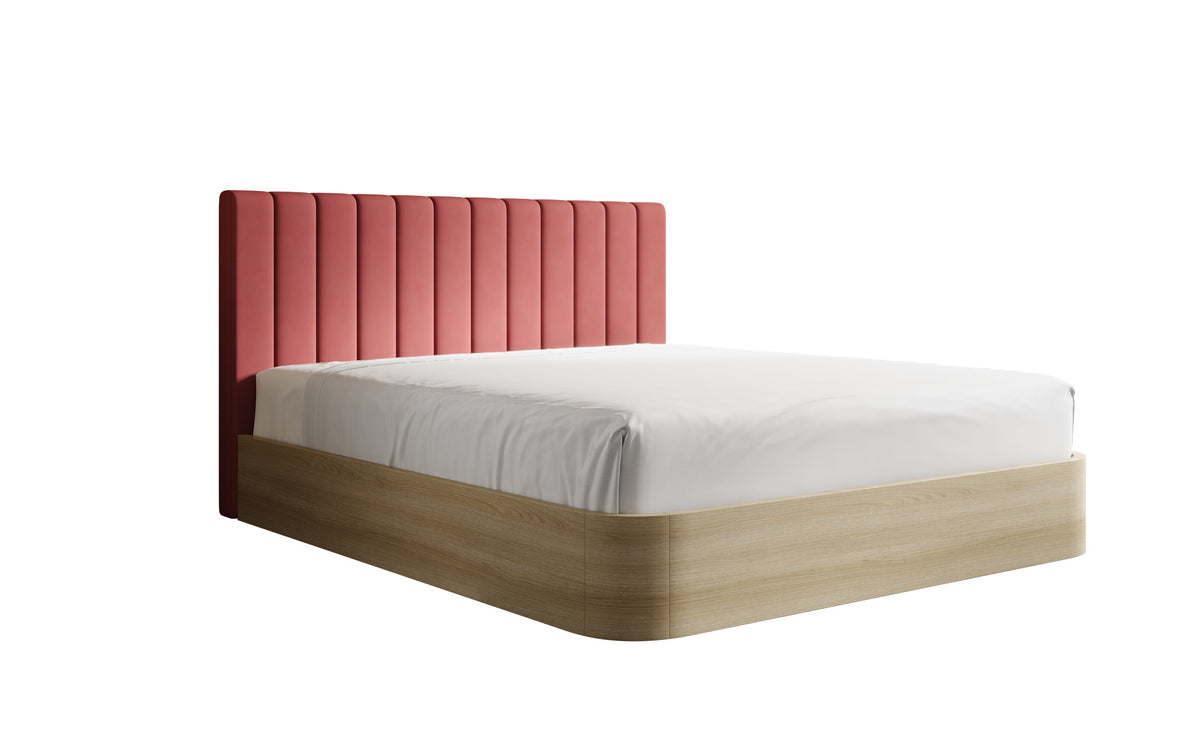 Designer Polsterbett Fiore Linea in Stoff mit Stauraum