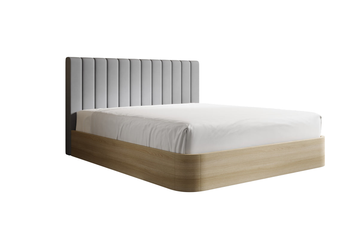 Designer Polsterbett Fiore Linea in Stoff mit Stauraum