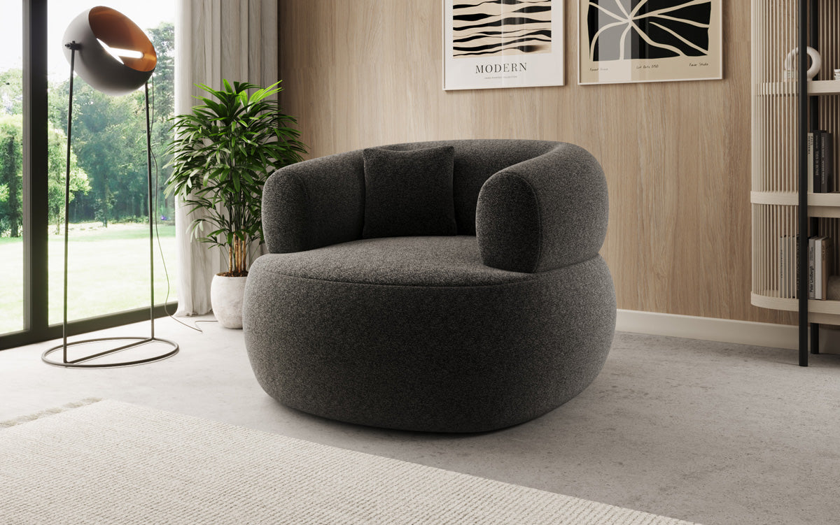 Designer Sofa-Sessel Bao in Strukturstoff - 360°-Drehfunktion