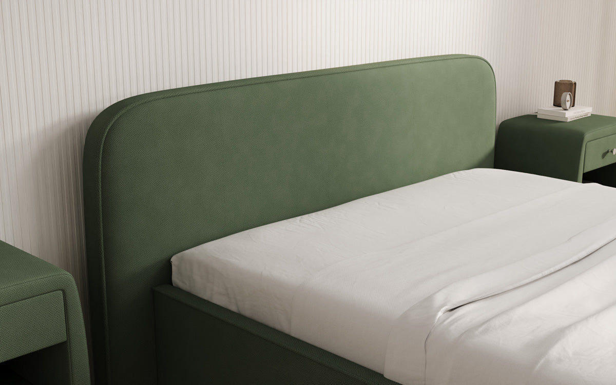 Designer Polsterbett Nola in Stoff mit Stauraum