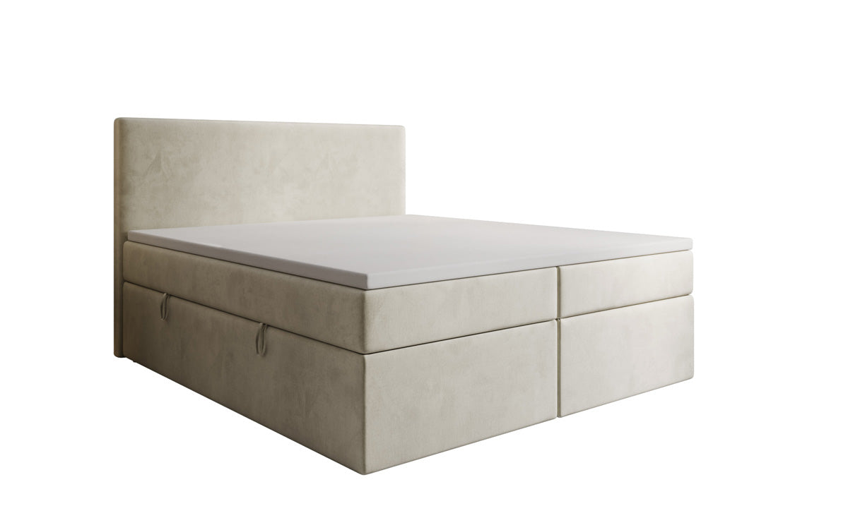 Boxspringbett Kubo mit Stauraum in Samt