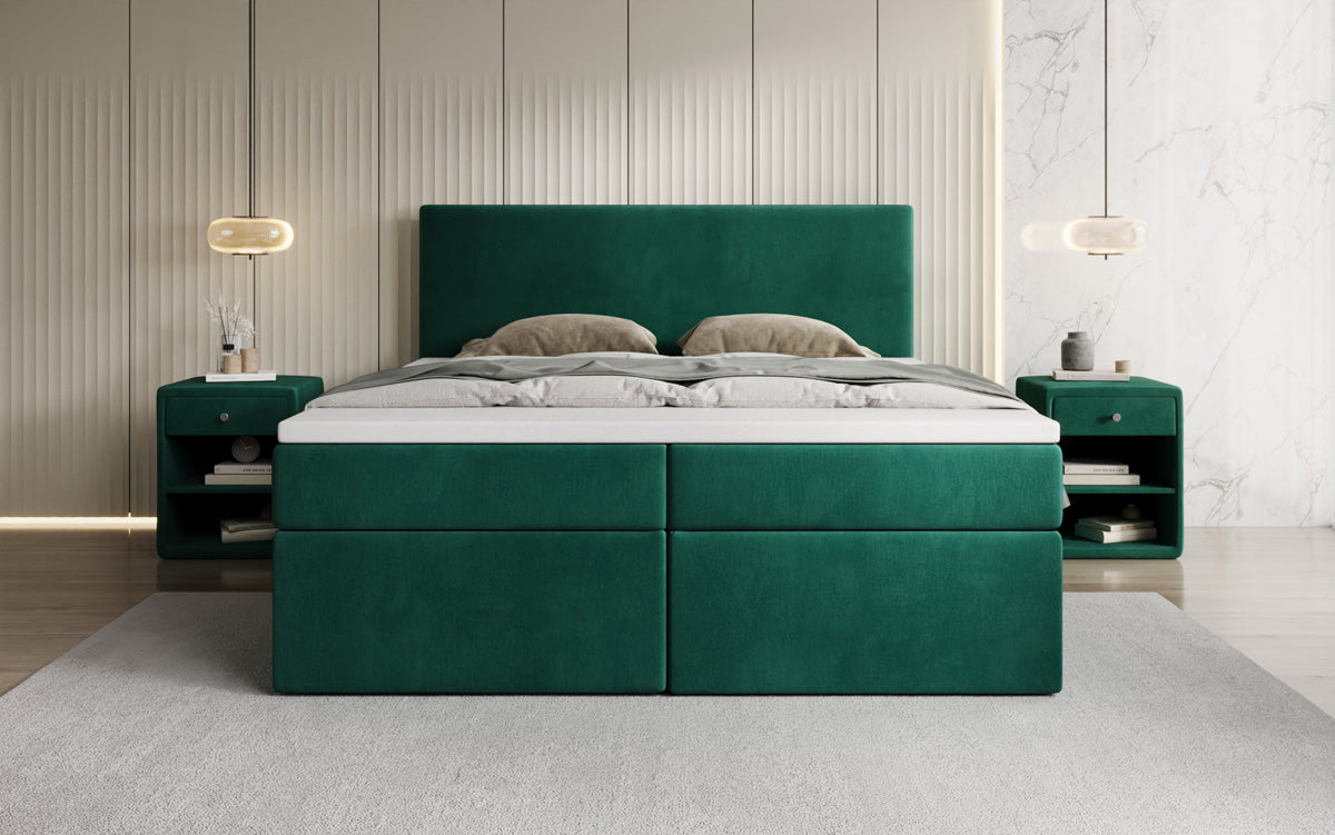 Boxspringbett Kubo mit Stauraum in Samt