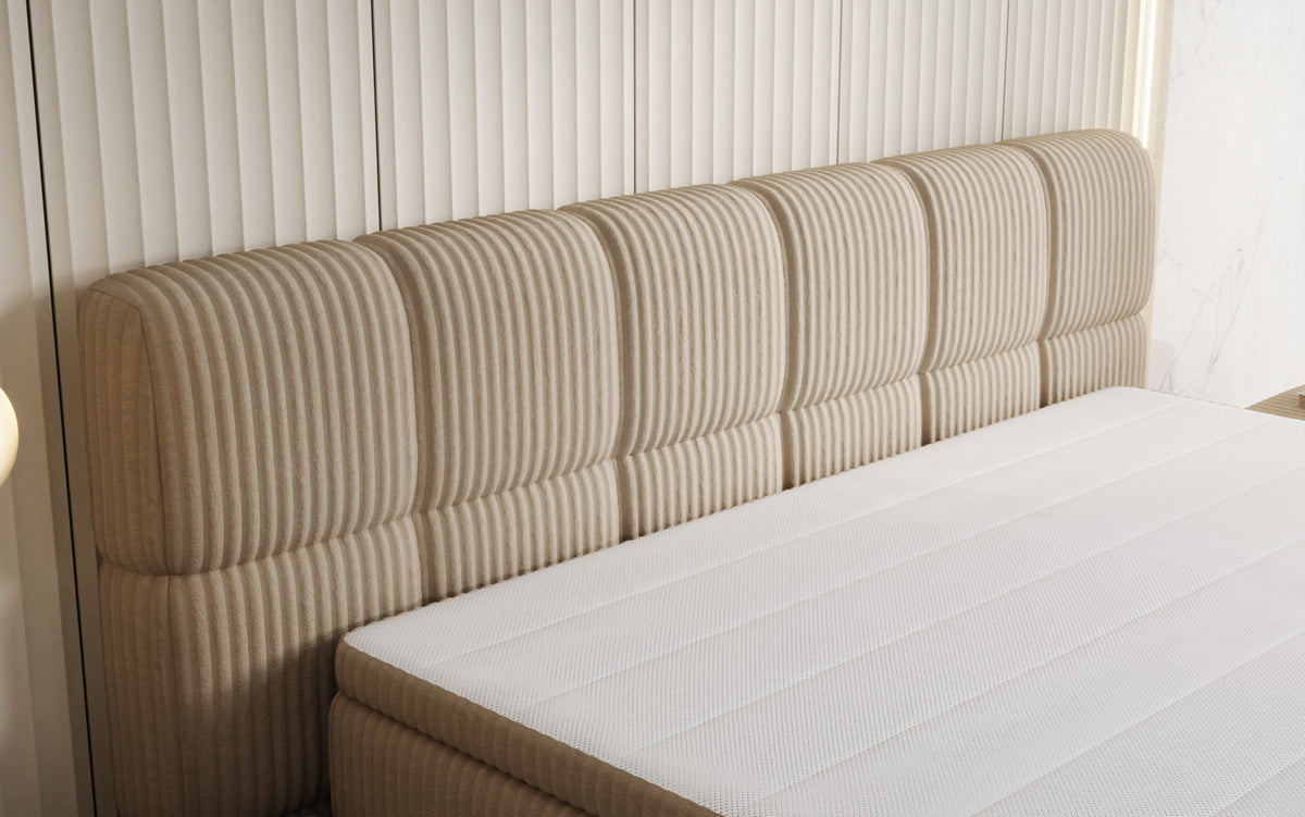 Boxspringbett Bombo in Cord mit Stauraum