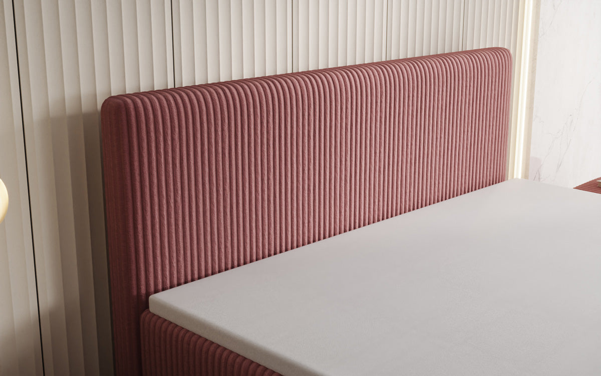 Boxspringbett Kubo King in Cord mit Stauraum