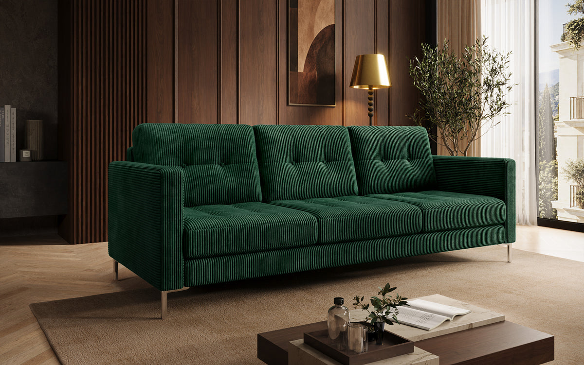 Designer 3 Sitzer Sofa Harvey mit Schlaf- und Klappfunktion in Cord
