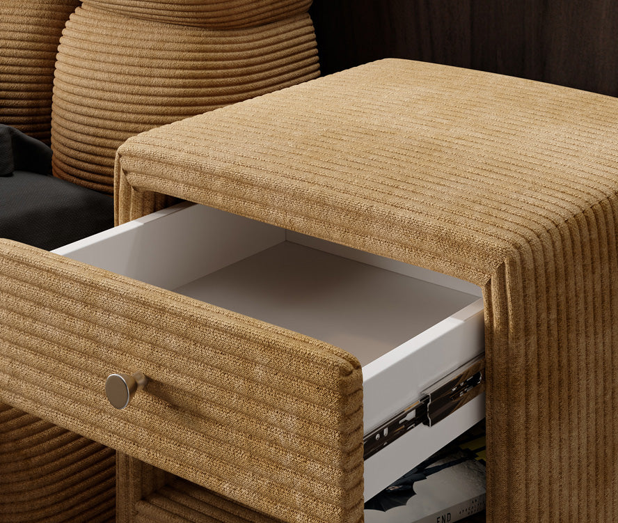 Designer Nachttisch Amy in Cord