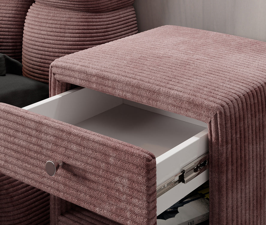 Designer Nachttisch Amy in Cord