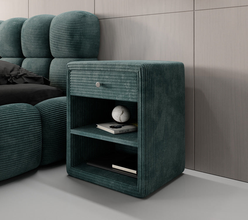 Designer Nachttisch Amy in Cord