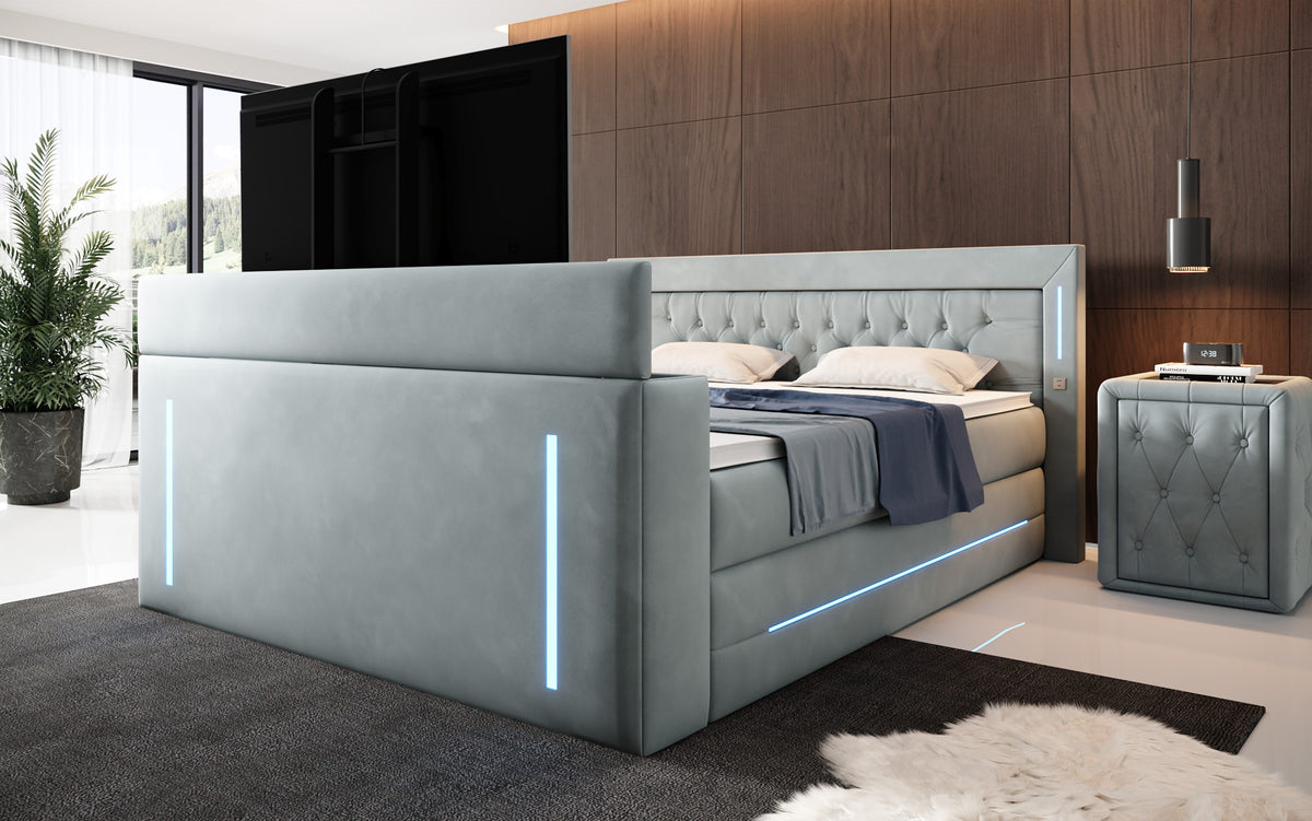 Boxspringbett Divalo mit TV Lift und Stauraum