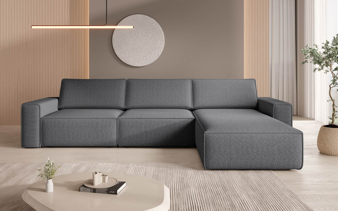 Modulares Ecksofa Yuma L aus Bouclé