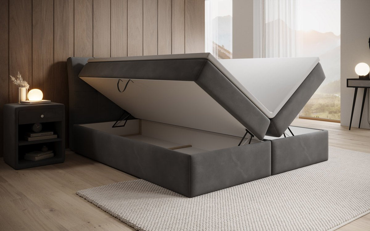 Boxspringbett Amalia Samt mit Stauraum