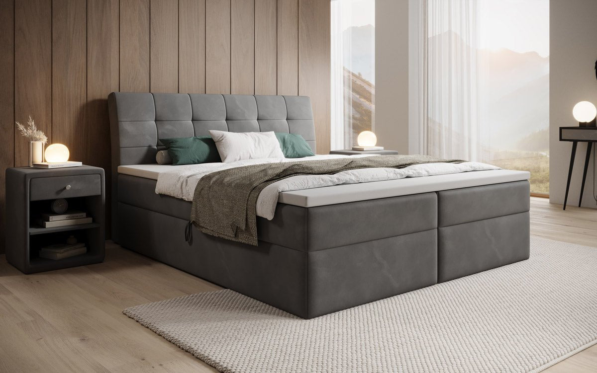 Boxspringbett Amalia Samt mit Stauraum