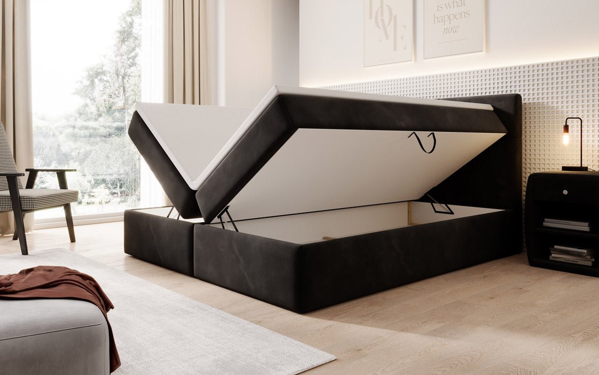 Boxspringbett Eleonora Samt mit Stauraum