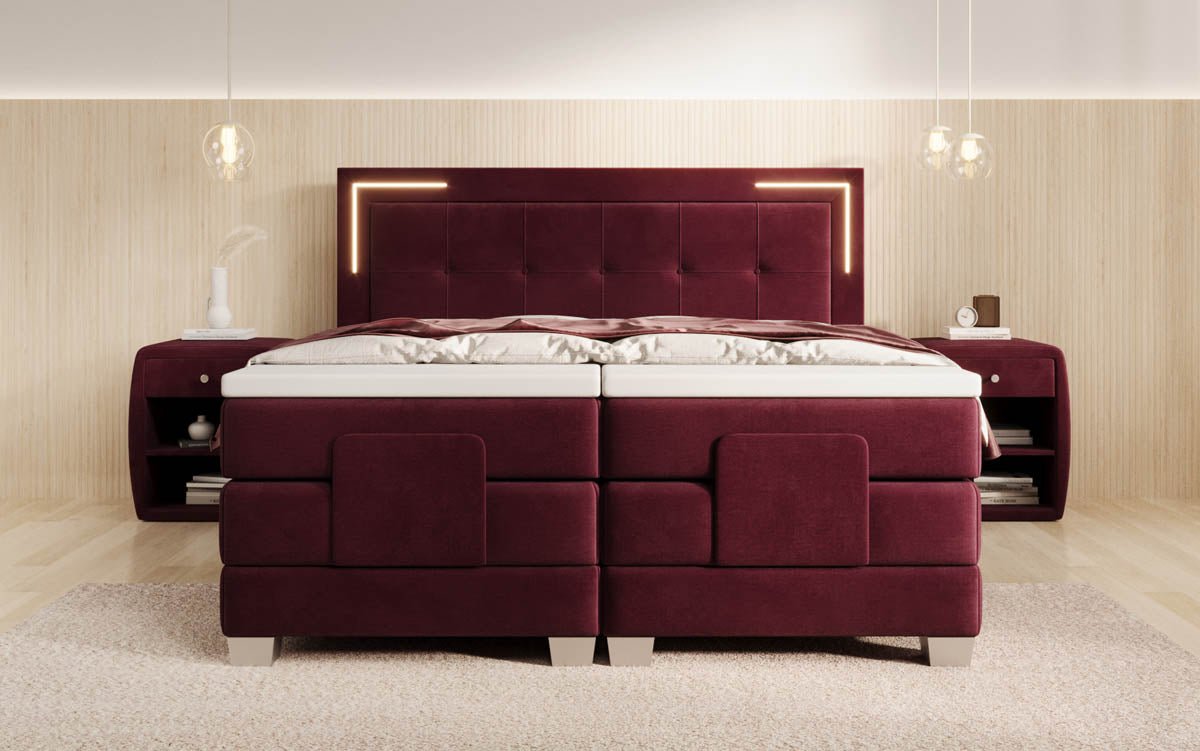 Boxspringbett Noctis Samt elektrisch verstellbar mit LED