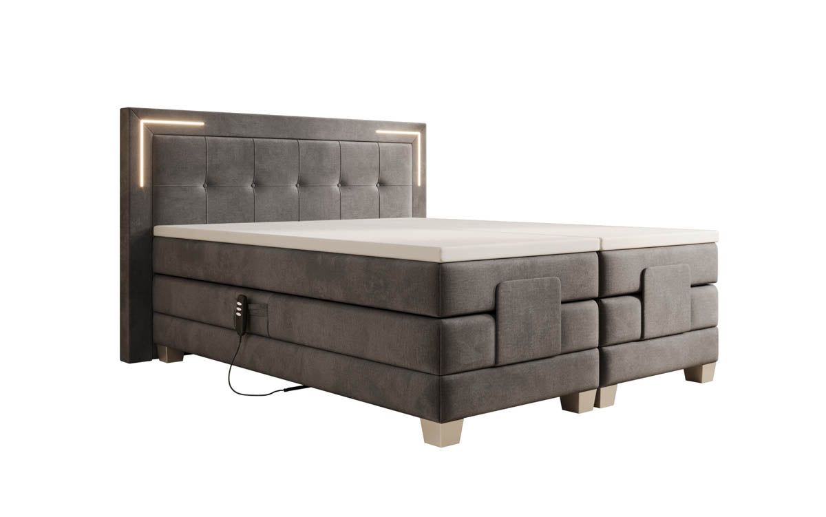 Boxspringbett Noctis Samt elektrisch verstellbar mit LED