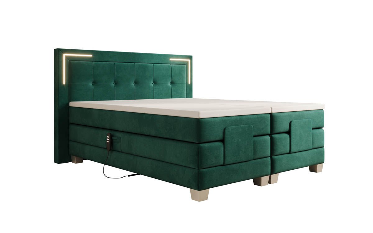 Boxspringbett Noctis Samt elektrisch verstellbar mit LED