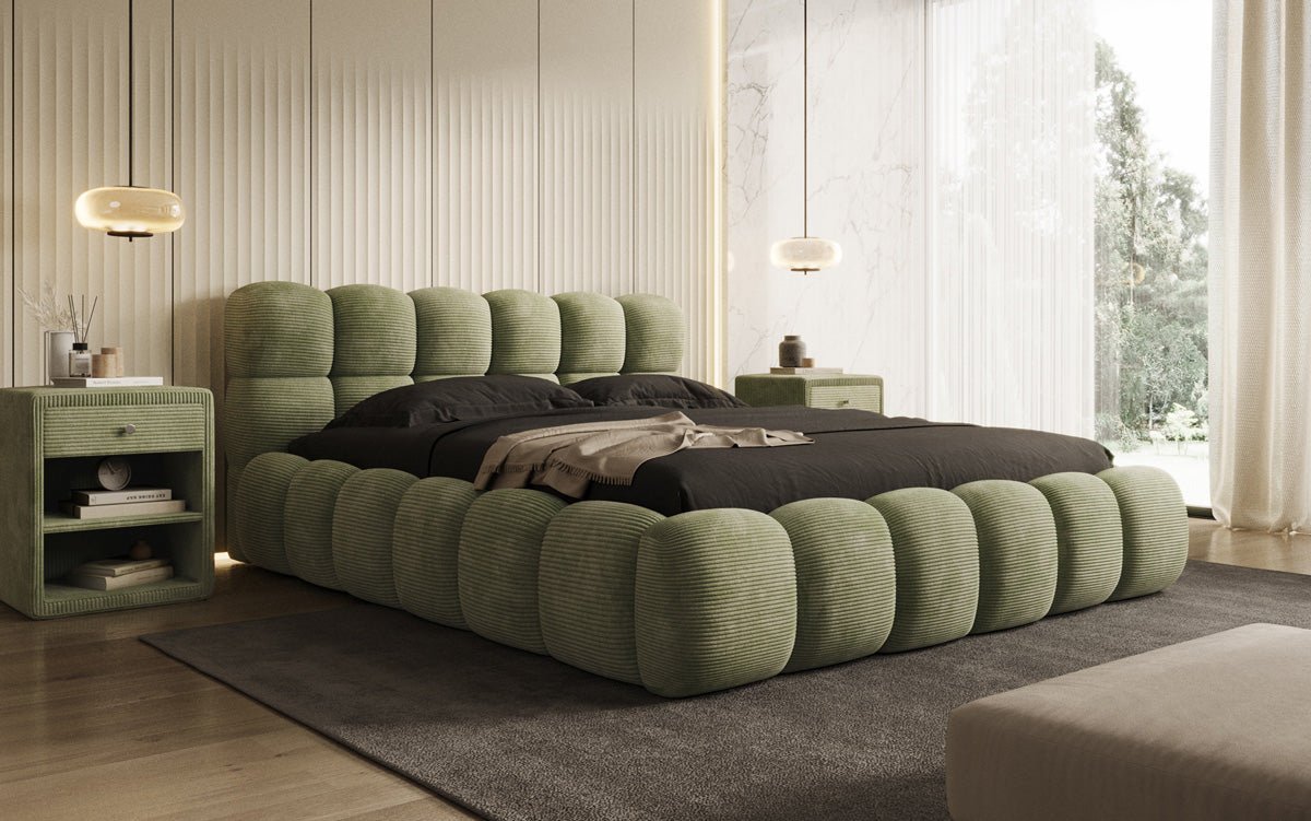 Designer Polsterbett Boston Cord mit Stauraum