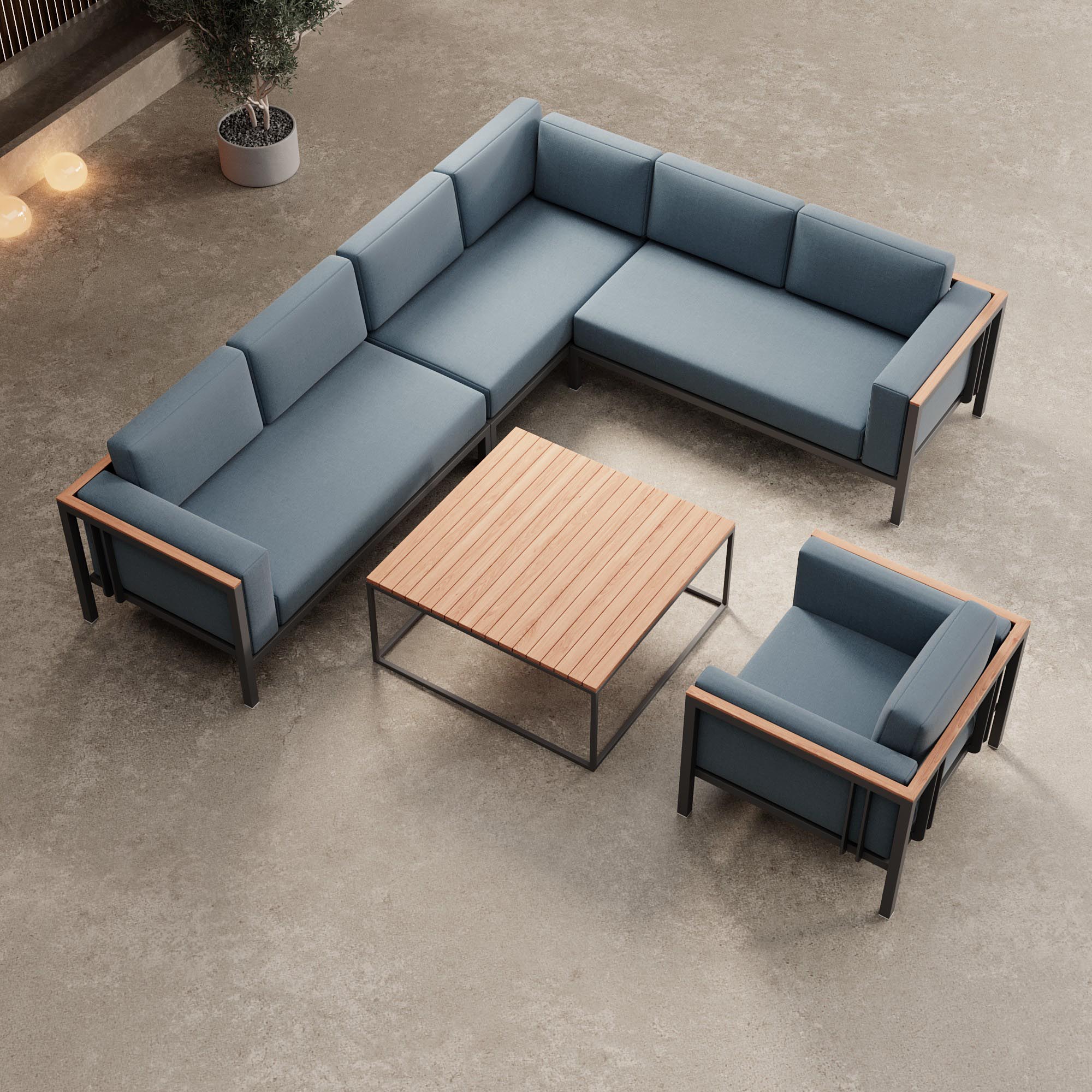 Euphoria – Ecklounge, Loungesessel & Tisch aus Aluminium | Aevora™ Kollektion