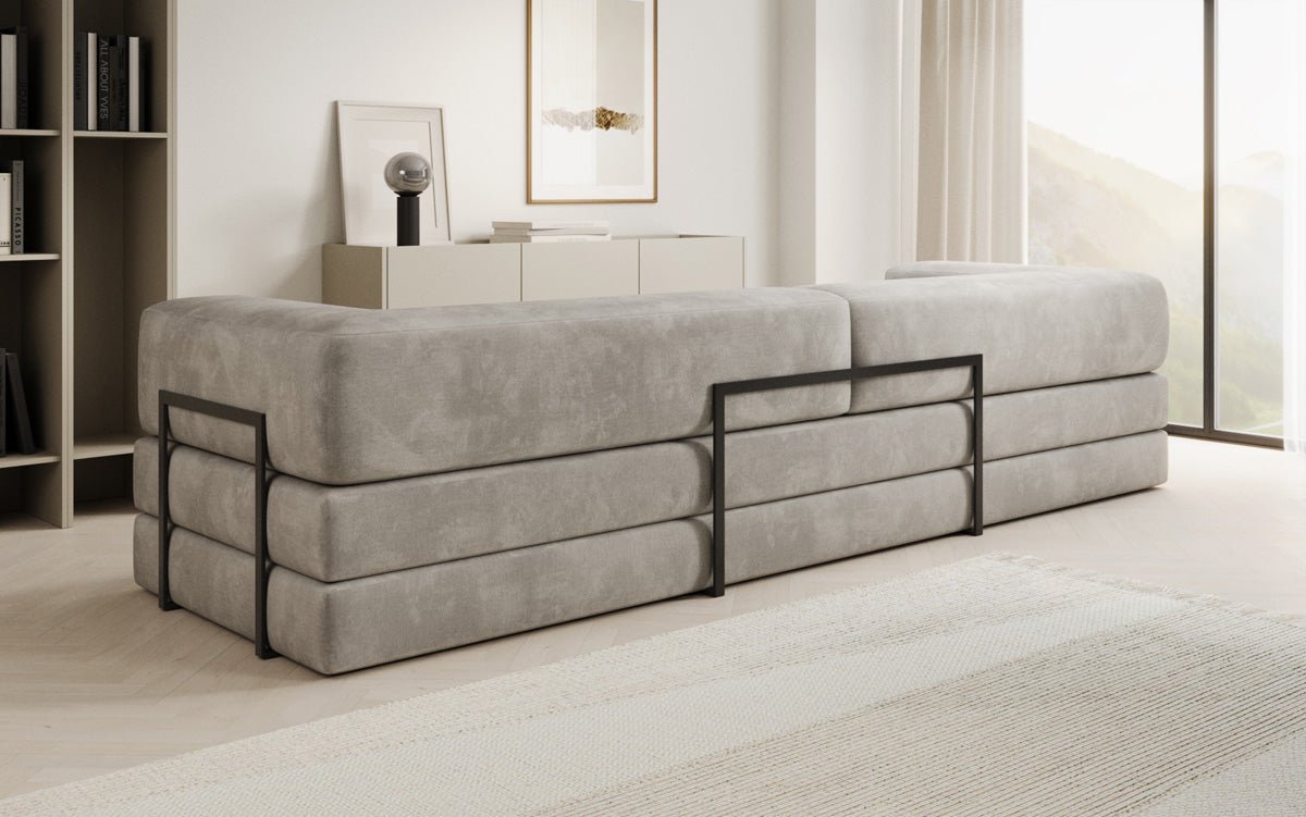 Designer Sofa Lazy 3 Sitzer XXL in Samt