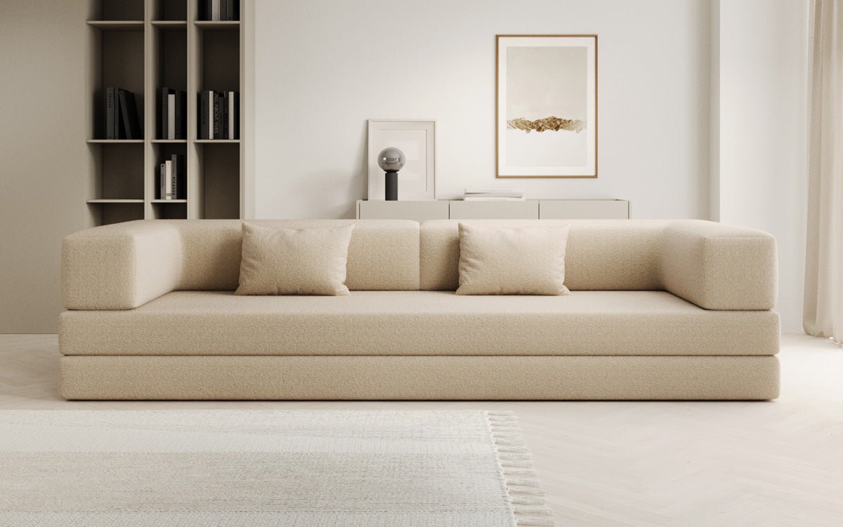Designer Sofa Lazy 3 Sitzer XXL in Bouclé