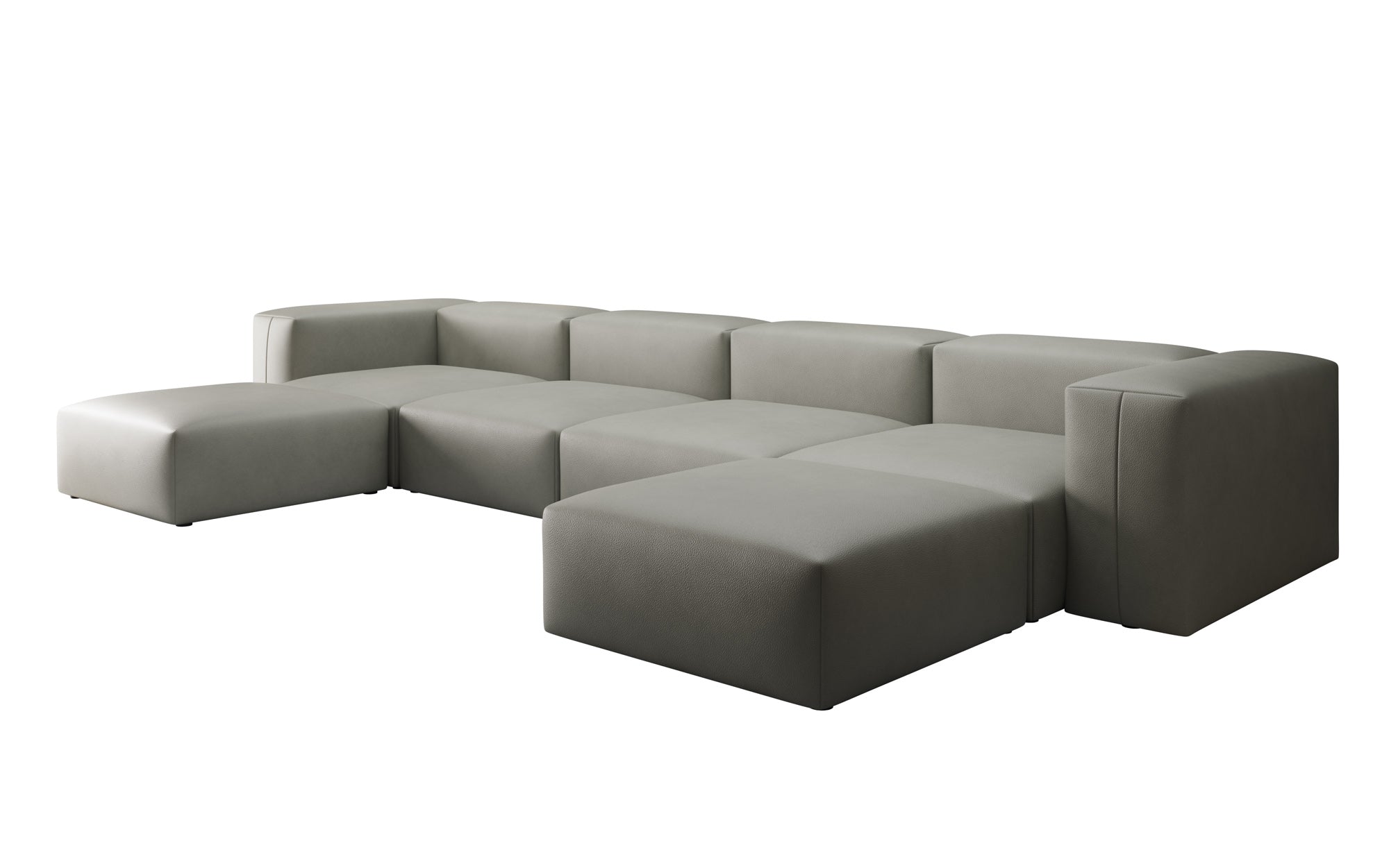 Designer U Sofa Snug in Echtleder