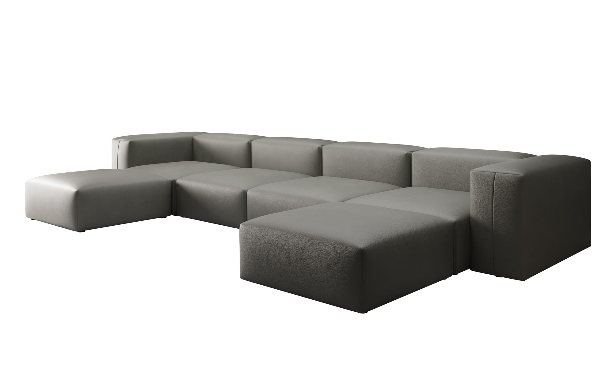 Designer U Sofa Snug in Echtleder