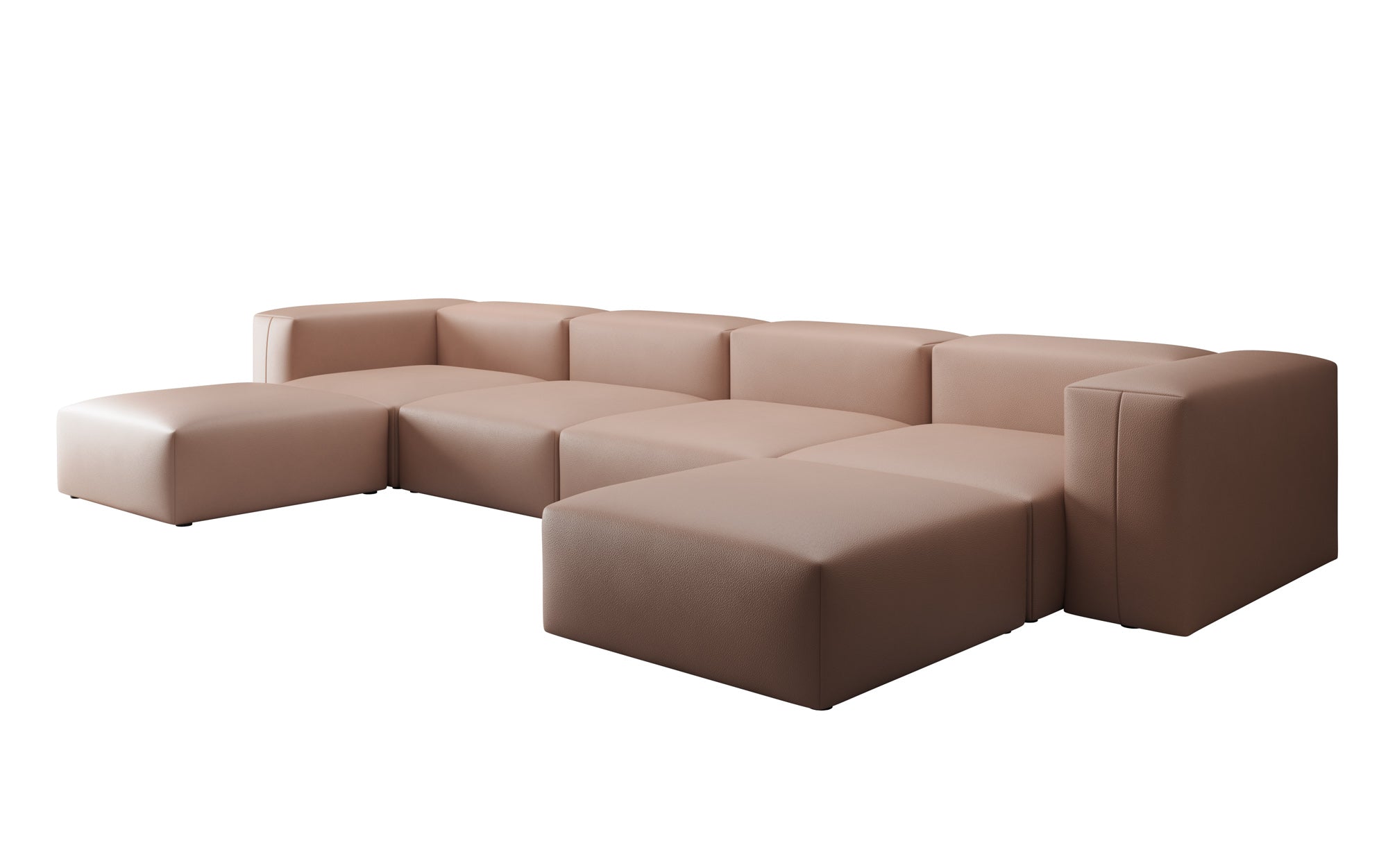 Designer U Sofa Snug in Echtleder