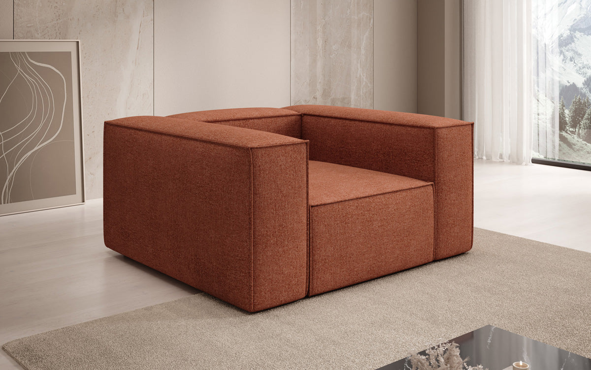 Designer Sofa-Sessel Lesley in Strukturstoff