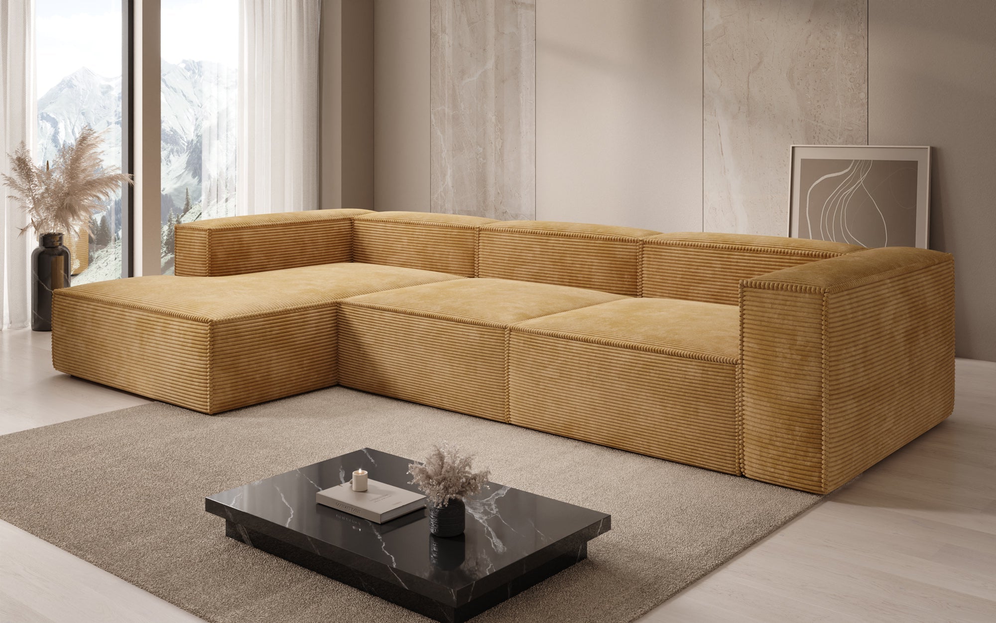 Designer Sofa Lesley L in Cord