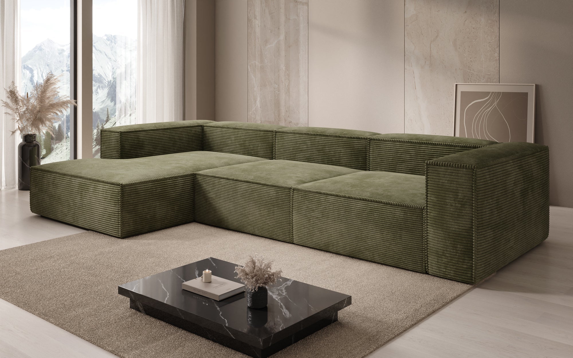 Designer Sofa Lesley L in Cord